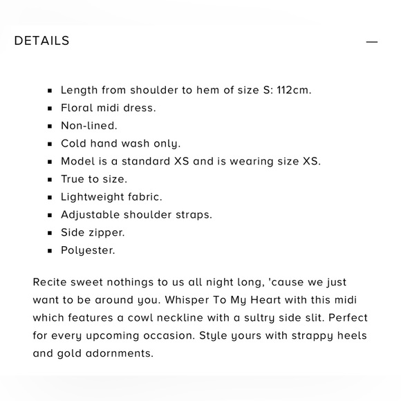 WHISPER TO MY HEART MIDI DRESS - Picture 3 of 5